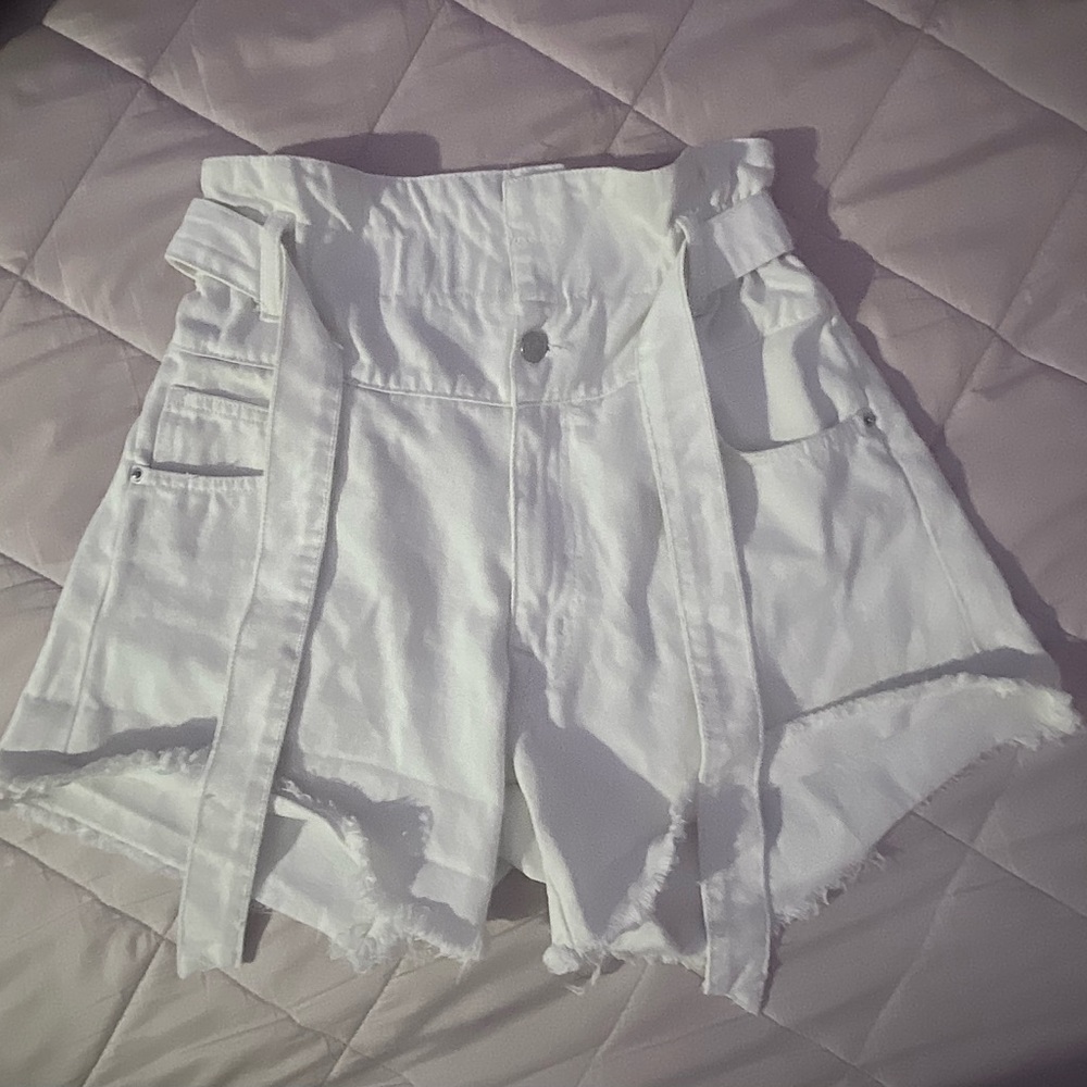 White Jean shorts